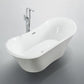 71" Glossy White Freestanding Bathtub