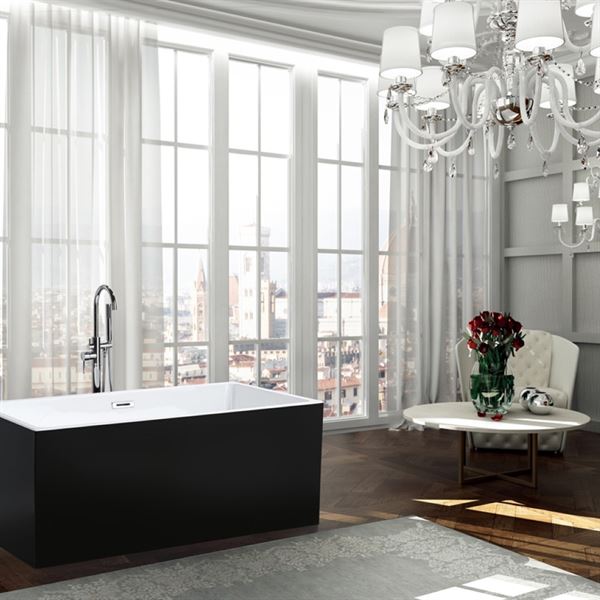 59 in. Brindisi Freestanding Bathtub in Glossy Black