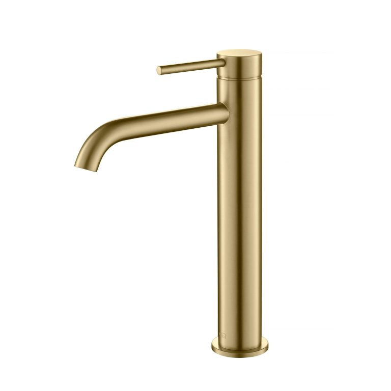 Circular Brass Single Handle Bathroom Vessel Sink Faucet