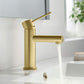 Circular X Brass Single Handle Bathroom Vanity Sink Faucet