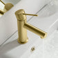 Circular X Brass Single Handle Bathroom Vanity Sink Faucet