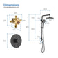 Circular Shower Column with Dual Function Shower Head