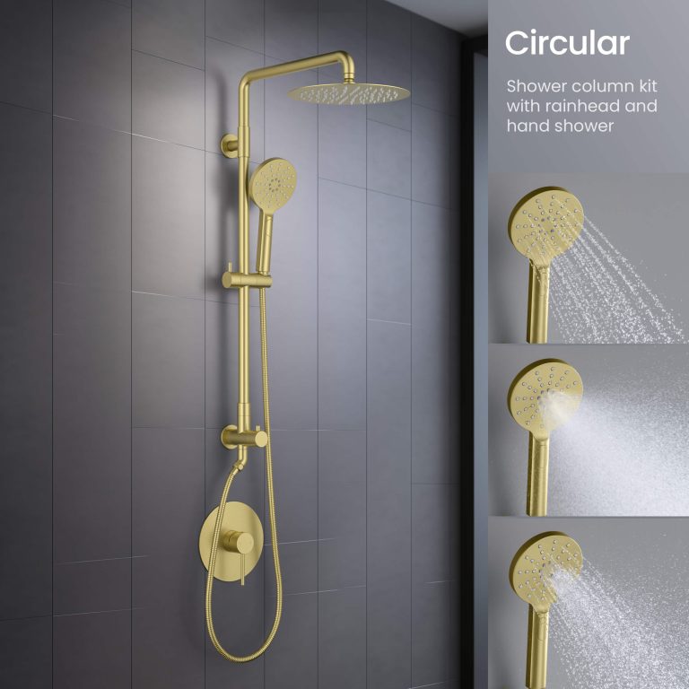 Circular Pressure Balanced 2-Function Shower Column with Rough In Valve