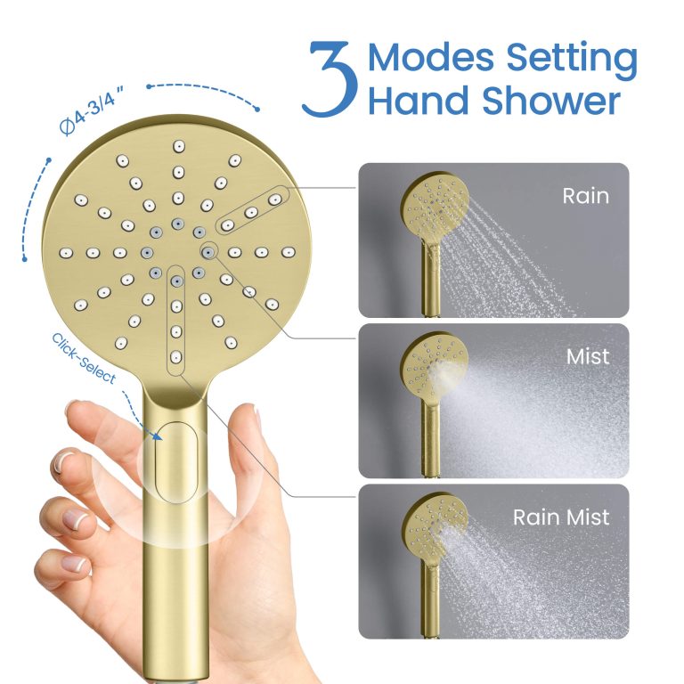 Circular Pressure Balanced Ceiling Mounted 3-Function Shower System with Rough In Valve