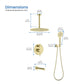 Circular Pressure Balanced Ceiling Mounted 3-Function Shower System with Rough In Valve