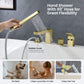 Cube Deck Mounted Bathtub Faucet with Hand Shower