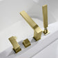 Cube Deck Mounted Bathtub Faucet with Hand Shower