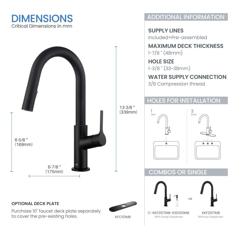 Fusion Single Handle Pull Down Kitchen & Bar Sink Faucet