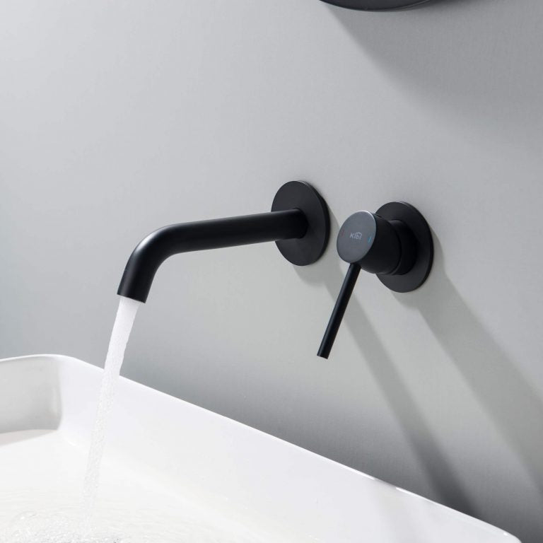 Circular Single Handle Wall Mounted Bathroom Sink Faucet