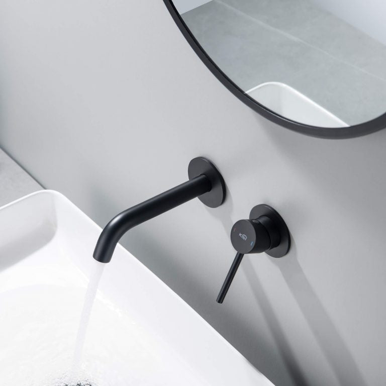 Circular Single Handle Wall Mounted Bathroom Sink Faucet