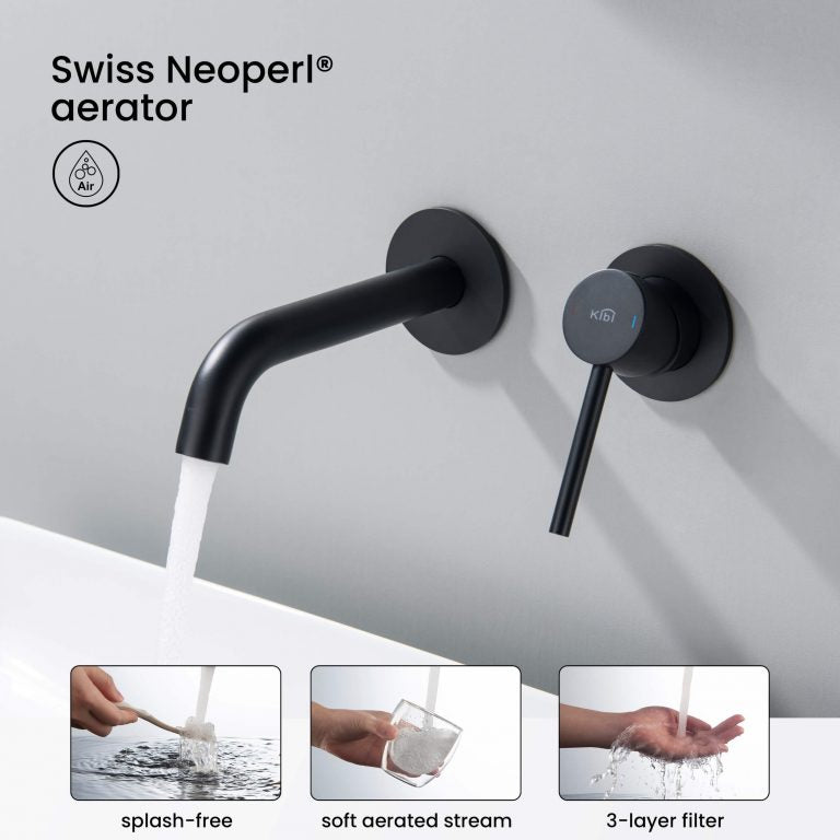 Circular Single Handle Wall Mounted Bathroom Sink Faucet