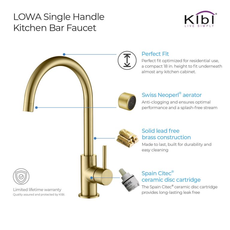 Lowa Single Handle High Arc Kitchen Bar Sink Faucet