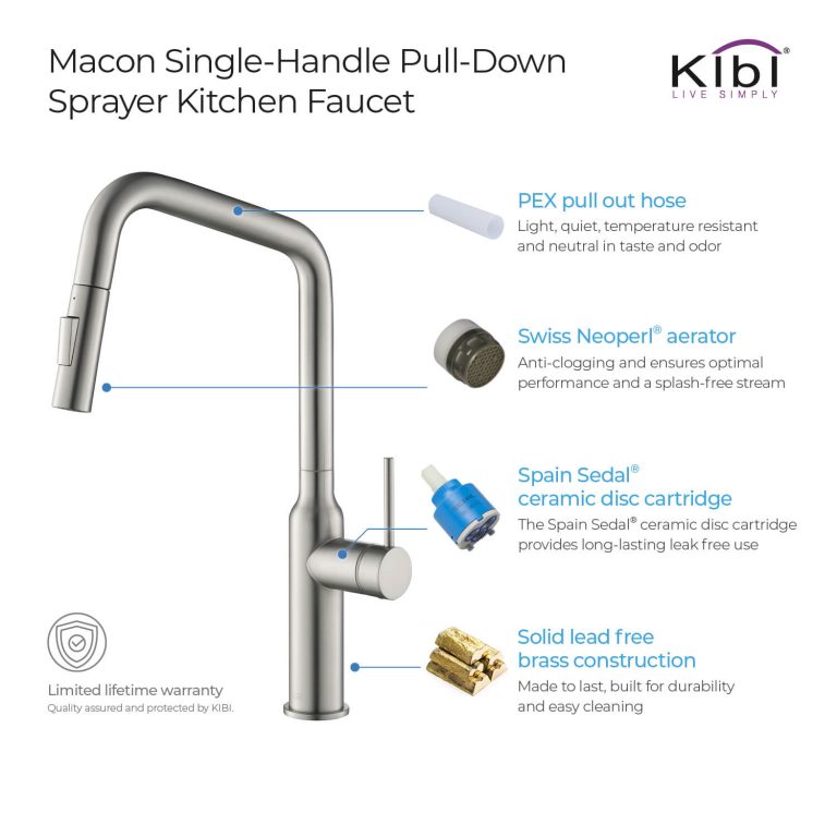 Macon Single Handle High Arc Kitchen Bar Sink Faucet