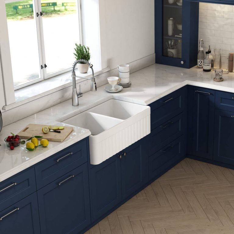 Stonebridge 33" Double Bowl Fireclay Farmhouse Sink