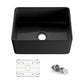 Pure 24″ Fireclay Kitchen Farmhouse Apron Front Single Bowl Sink – Matte Black