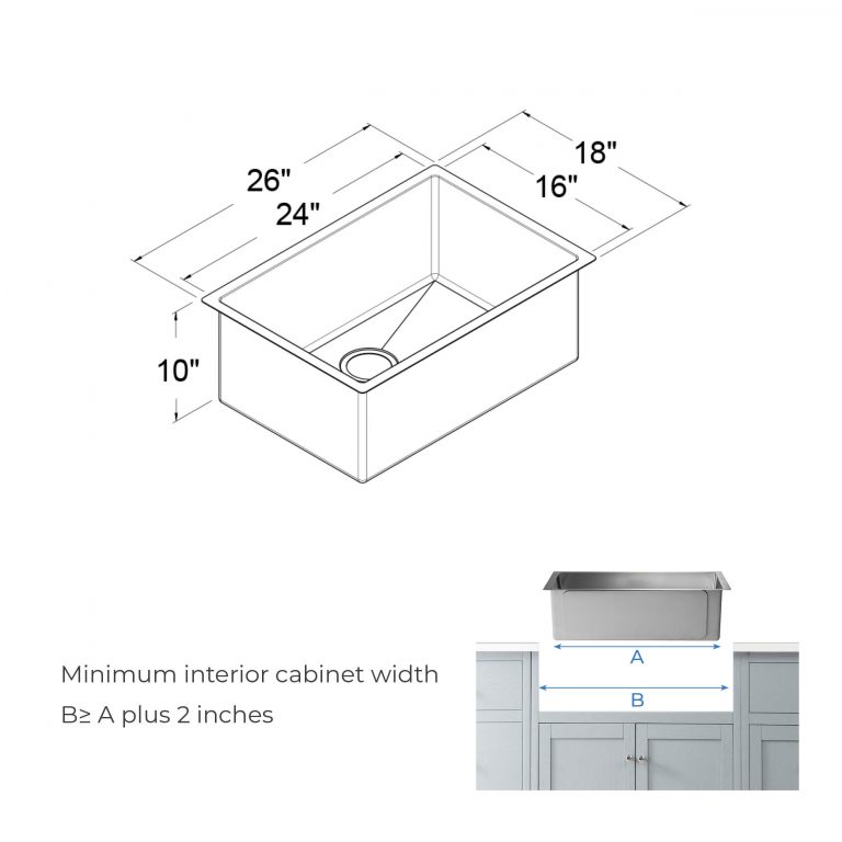 Brookhaven 26″ Handcrafted Undermount Single Bowl Kitchen Sink