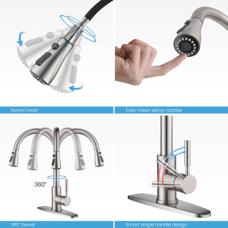 Single Handle Pull Down Kitchen Faucet With Touch Sensor