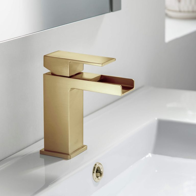 Waterfall Brass Single Handle Bathroom Vanity Sink Faucet